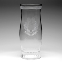 This is a magnificent Hurricane Shade standing just under 20 high. Beautifully engraved with curved leaves. It really is a wonderful piece of crystal. This is a magnificent Hurricane Shade standing just under 20 high. Beautifully engraved with curved leaves. It really is a wonderful piece of crystal.