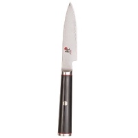 Handcrafted in Japan, these exceptional knives combine the strength of 64 layers of VG10 super steel with the artistry of fine Japanese design. Durable and beautiful - the knives feature a decorative floral Damascus pattern on each blade for the ultimate in forma and function. This 3.5 vegetable knife is indispensable for cleaning, paring, peeling and slicing small fruits and vegetables. Handcrafted in Japan, these exceptional knives combine the strength of 64 layers of VG10 super steel with the artistry of fine Japanese design. Durable and beautiful - the knives feature a decorative floral Damascus pattern on each blade for the ultimate in forma and function. This 3.5 vegetable knife is indispensable for cleaning, paring, peeling and slicing small fruits and vegetables.
