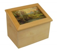 THOMAS KINKADE Cobblestone Evening Wooden Recipe Box THOMAS KINKADE Cobblestone Evening Wooden Recipe Box