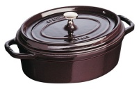 Staub Mini .25 Quart Oval Cocotte, Aubergine Staub Mini .25 Quart Oval Cocotte, Aubergine