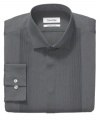 With a striped front, this Calvin Klein slim-fit shirt has the dapper air of a tuxedo shirt without the formality.