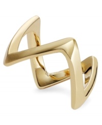 A solo standout, but lovely layered, Studio Silver's zigzag-shaped chevron ring is crafted in 18k gold over sterling silver. Size 7 and 8. A solo standout, but lovely layered, Studio Silver's zigzag-shaped chevron ring is crafted in 18k gold over sterling silver. Size 7 and 8.