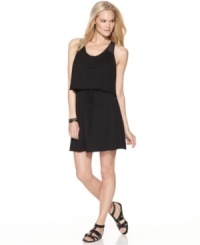 DKNY Jeans' petite dress features a tiered design that looks like two pieces and is ultra-flattering and easy to wear. Pair it with flat sandals for a boho-chic look. (Clearance) DKNY Jeans' petite dress features a tiered design that looks like two pieces and is ultra-flattering and easy to wear. Pair it with flat sandals for a boho-chic look. (Clearance)