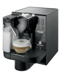 Bring the coffee bar to you! Featuring a single-serve capsule system and milk container for creamier coffee drinks, the Nespresso Lattissima espresso machine promises quick, easy and delicious cups of frothy cappuccino, espresso and more! Clean up with the touch of a button. One-year warranty. Model EN670.B. Bring the coffee bar to you! Featuring a single-serve capsule system and milk container for creamier coffee drinks, the Nespresso Lattissima espresso machine promises quick, easy and delicious cups of frothy cappuccino, espresso and more! Clean up with the touch of a button. One-year warranty. Model EN670.B.