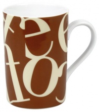 Konitz 10-Ounce Script Collage Mugs, Beige/Brown, Set of 4 Konitz 10-Ounce Script Collage Mugs, Beige/Brown, Set of 4