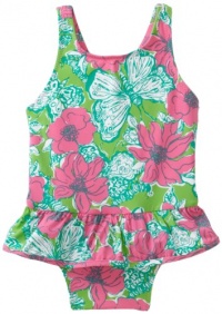 Lilly Pulitzer Baby-Girls Ruth Swimsuit, New Green Little Bloomer Cacooner, 12-18 Months