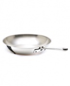 One size for all! The cornerstone of your successful kitchen, Emeril's fry pan brings versatility to your range with a heavy-gauge stainless steel construction perfect for whipping up eggs, bacon or a quick chicken sauté. The innovative bottom features a blend of stainless steel and aluminum with a stunning copper ring. Lifetime warranty. (Clearance)