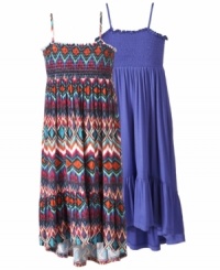 Flexible fashion. Removable straps on this cute convertible maxi dress from Epic Threads allow her to turn it into a skirt at a moment's notice. Flexible fashion. Removable straps on this cute convertible maxi dress from Epic Threads allow her to turn it into a skirt at a moment's notice.