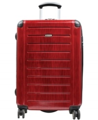 A hardside approach for easy travel. Providing long-lasting durability and protection at the most critical points, this spinner suitcase gives you peace of mind on your trips, following your every move with incredible 360º ease. The deluxe interior features two compartments with mesh pockets and a suiter for wrinkle-free travel. Lifetime warranty. A hardside approach for easy travel. Providing long-lasting durability and protection at the most critical points, this spinner suitcase gives you peace of mind on your trips, following your every move with incredible 360º ease. The deluxe interior features two compartments with mesh pockets and a suiter for wrinkle-free travel. Lifetime warranty.