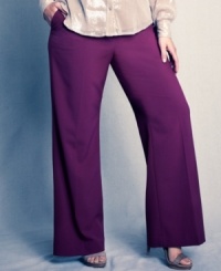 Calvin Klein's plus size straight leg pants are essentials for polished career wear. (Clearance) Calvin Klein's plus size straight leg pants are essentials for polished career wear. (Clearance)