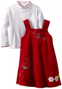 Blueberi Boulevard Baby-girls Infant Printed Corduroy Jumper With Top, Red, 18 Months