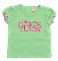GUESS Infant Girls Lime Green Floral Print T-Shirt (18M)