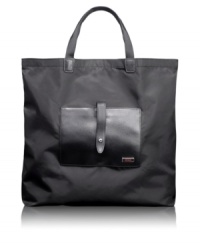 Your go-to in a moment's notice! Rolling up to a compact size that fits easily into other bags, this essential tote is on call whenever you need it. A lightweight nylon exterior and front leather pocket inject style into every day. Five-year warranty. Your go-to in a moment's notice! Rolling up to a compact size that fits easily into other bags, this essential tote is on call whenever you need it. A lightweight nylon exterior and front leather pocket inject style into every day. Five-year warranty.