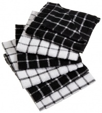 Excello Windowpane Combo Dish Cloth White and Black, Set of 6 Excello Windowpane Combo Dish Cloth White and Black, Set of 6