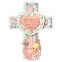 Precious Moments Precious Little Blessings Baby Cross with Stand, Girl Precious Moments Precious Little Blessings Baby Cross with Stand, Girl