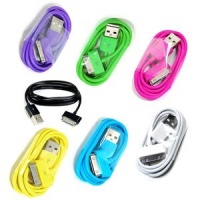 Bluecell 3-Feet USB Sync Data Cable for iPhone 4/4S/3G/iPod with Free Bluecell Cable Tie - 7 Pack - Aqua Blue/Black/Green/Hot Pink/Purple/White/Yellow