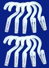 10 Laundry Hooks Clothes Pins Hanging Clips Plastic Hanger Home Travel Portable