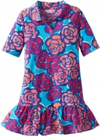 Lilly Pulitzer Girls 2-6X LG Polina Polo Dress, Cyan Blue Rose Water, X-Small