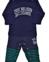 True Religion Baby-boys Infant Three Piece Long Sleeve Onsie, Dark Navy, 6-12 Months
