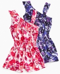 The unique style of this asymmetrical romper from Epic Threads will make her style stand out once she adds it to her weekly rotation. The unique style of this asymmetrical romper from Epic Threads will make her style stand out once she adds it to her weekly rotation.