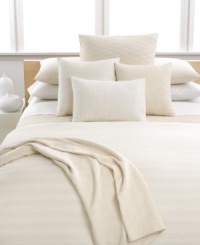 Add an extra layer of understated elegance to your bed with this Calvin Klein Dash Balsa decorative pillow featuring velvet dots and a European closure. Add an extra layer of understated elegance to your bed with this Calvin Klein Dash Balsa decorative pillow featuring velvet dots and a European closure.