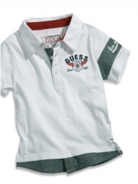 GUESS Kids Boys Baby Boy Short-Sleeve Layered-Placket Po, WHITE (24M) GUESS Kids Boys Baby Boy Short-Sleeve Layered-Placket Po, WHITE (24M)