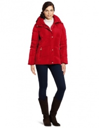 Calvin Klein Women's Faux Fur Trim Short Down Jacket, Crimson, Large Calvin Klein Women's Faux Fur Trim Short Down Jacket, Crimson, Large