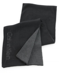Wrap up in the sleek, sophisticated style of this timeless logo scarf from Calvin Klein. Wrap up in the sleek, sophisticated style of this timeless logo scarf from Calvin Klein.