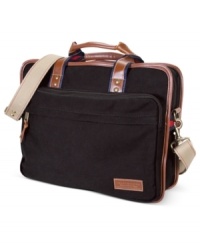 Business-ready with an iconic preppy feel. Tommy Hilfiger's top zip briefcase will have you prepared for the daily commute to the boardroom. Business-ready with an iconic preppy feel. Tommy Hilfiger's top zip briefcase will have you prepared for the daily commute to the boardroom.