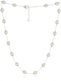 Majorica Sterling Silver 8mm White Round Pearls Illusion Necklace Majorica Sterling Silver 8mm White Round Pearls Illusion Necklace
