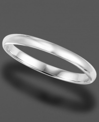 The perfect band for everyday. This 14k white gold ring sports a smooth finish and timeless style. Size 4-8. The perfect band for everyday. This 14k white gold ring sports a smooth finish and timeless style. Size 4-8.