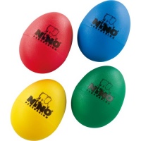 NINO Plastic Egg Shaker Assortment of 4 Pieces Blue, Green, Red & Yellow