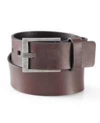 Don't waste a style opportunity with this weather leather belt from Calvin Klein. Don't waste a style opportunity with this weather leather belt from Calvin Klein.