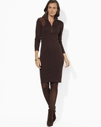 Crafted with a faux-suede patch at the shoulder, a soft ribbed cotton dress is steeped in heritage inspiration. Crafted with a faux-suede patch at the shoulder, a soft ribbed cotton dress is steeped in heritage inspiration.