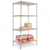 Alera SW503624SR Industrial Wire Shelving Starter Kit, 4 Shelves, 36w x 24d x 72h, Silver Alera SW503624SR Industrial Wire Shelving Starter Kit, 4 Shelves, 36w x 24d x 72h, Silver