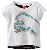 Puma - Kids Girls 2-6x High Low Tee, White, 2T Puma - Kids Girls 2-6x High Low Tee, White, 2T