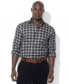 Outdoorsy plaid relaxes a classic button-down, constructed for a comfortable fit in soft cotton twill.