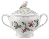 Lenox Butterfly Meadow Fine Porcelain Sugar Bowl with Lid Lenox Butterfly Meadow Fine Porcelain Sugar Bowl with Lid