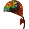 1960s Tie Dye Paisley Bandana Headwrap Headscarf Adjustable Durag Cap Hat