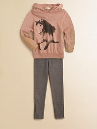 A have-to-have for the equestrian-to-be, this sweet sweatshirt sports a pretty horse print and preppy patches at the sleeves.Attached hoodLong sleeves with button cuffsRibbed hem95% organic cotton/5% cashmereMachine washImported A have-to-have for the equestrian-to-be, this sweet sweatshirt sports a pretty horse print and preppy patches at the sleeves.Attached hoodLong sleeves with button cuffsRibbed hem95% organic cotton/5% cashmereMachine washImported