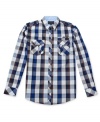 Saddle up to this western-inspired buffalo check shirt from No Retreat for some modern cool style.