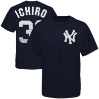 MLB Youth New York Yankees Ichiro Suzuki Athletic Navy Short Sleeve Basic Tee MLB Youth New York Yankees Ichiro Suzuki Athletic Navy Short Sleeve Basic Tee
