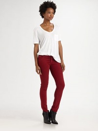 Signature skinny-fit denim with a hint of stretch in a bold, eye-catching finish.THE FITFitted through hips and thighsRise, about 7Inseam, about 32THE DETAILSZip flyFive-pocket styleSignature stitch back flap pockets70% tencel/28% cotton/2% elastaneMachine washMade in USA of imported fabricModel shown is 5'9½ (177cm) wearing US size 4. Signature skinny-fit denim with a hint of stretch in a bold, eye-catching finish.THE FITFitted through hips and thighsRise, about 7Inseam, about 32THE DETAILSZip flyFive-pocket styleSignature stitch back flap pockets70% tencel/28% cotton/2% elastaneMachine washMade in USA of imported fabricModel shown is 5'9½ (177cm) wearing US size 4.