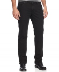From DKNY Jeans, these straight leg jeans have a sleek and stylish look designed to dress up your casual look.