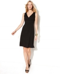 A simple, sophisticated silhouette allows you to shine! INC's petite surplice neck dress makes a great backdrop for statement jewelry. A simple, sophisticated silhouette allows you to shine! INC's petite surplice neck dress makes a great backdrop for statement jewelry.
