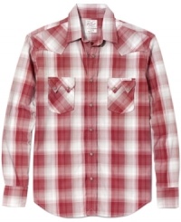 Saddle up your style with this Western-inspired plaid shirt from Lucky Brand Jeans. Saddle up your style with this Western-inspired plaid shirt from Lucky Brand Jeans.