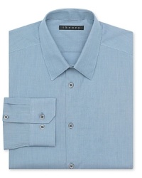 Rendered in crisp cotton with a bit of spandex for a truer fit, this Theory dress shirt anchors your wardrobe with a reliable, understated design. Rendered in crisp cotton with a bit of spandex for a truer fit, this Theory dress shirt anchors your wardrobe with a reliable, understated design.