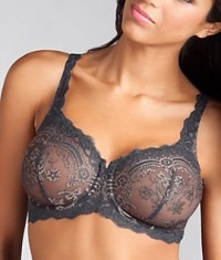Lunaire Sevilla Embroidered Demi Bra, 34DD, Silver Lunaire Sevilla Embroidered Demi Bra, 34DD, Silver
