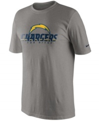 From the pre-game to after-party, show off your San Diego Chargers pride in this NFL football t-shirt from Nike. From the pre-game to after-party, show off your San Diego Chargers pride in this NFL football t-shirt from Nike.