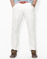 The comfortable feeling of a well-worn favorite comes through in the stylish Painter pant, crafted with hints of paint splatters for an aged appearance. The comfortable feeling of a well-worn favorite comes through in the stylish Painter pant, crafted with hints of paint splatters for an aged appearance.
